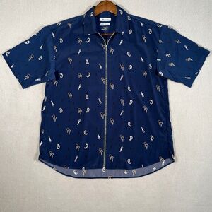 Takeo Kikuchi Shirt Mens Small Navy Jojo's Bizarre Adventure Bucciarati Collab